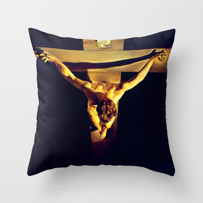 Dalí | Christ of Saint John of the Cross Artwork Throw Pillow Gallery Image 1