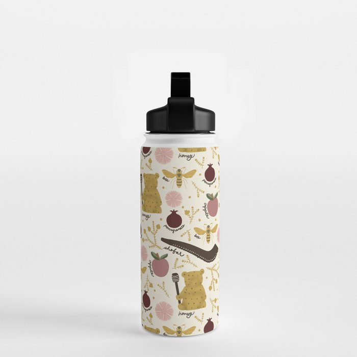 Honey Bear & Bee, Shofar, Pomegranate, and Apple for Rosh Hashanahs Water Bottle Gallery Image 2