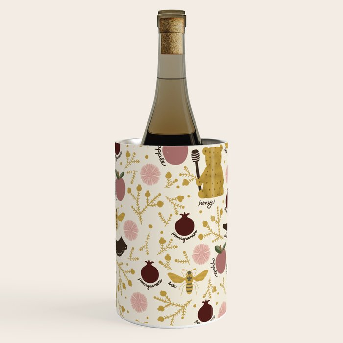 Honey Bear & Bee, Shofar, Pomegranate, and Apple for Rosh Hashanahs Wine Chiller Gallery Image 1