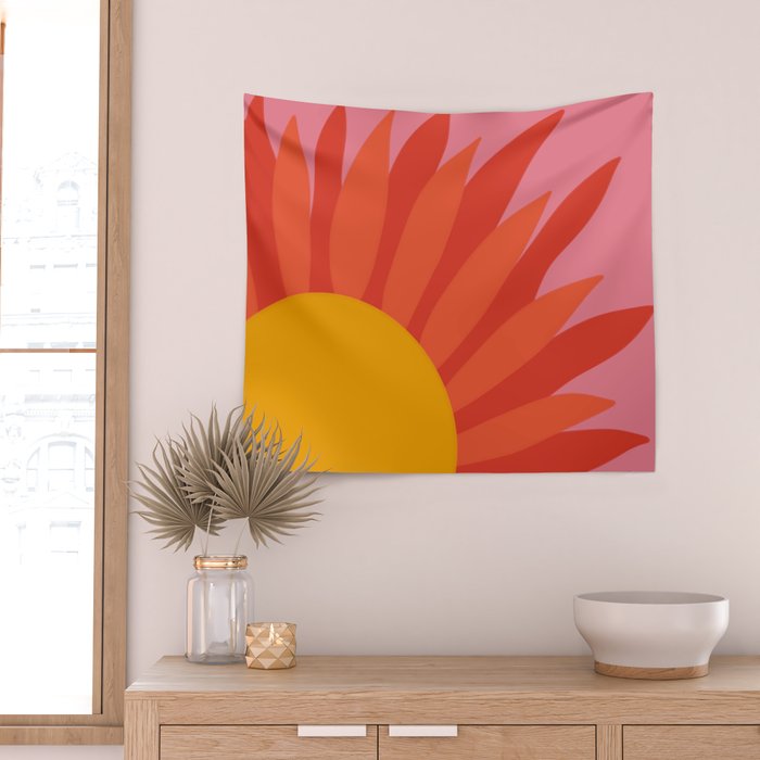 Summer Retro Sun  Wall Tapestry Gallery Image 2