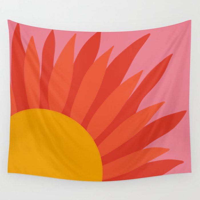 Summer Retro Sun  Wall Tapestry Gallery Image 1