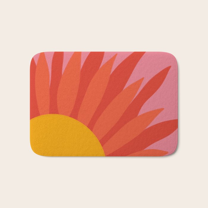Summer Retro Sun  Bath Mat Gallery Image 1