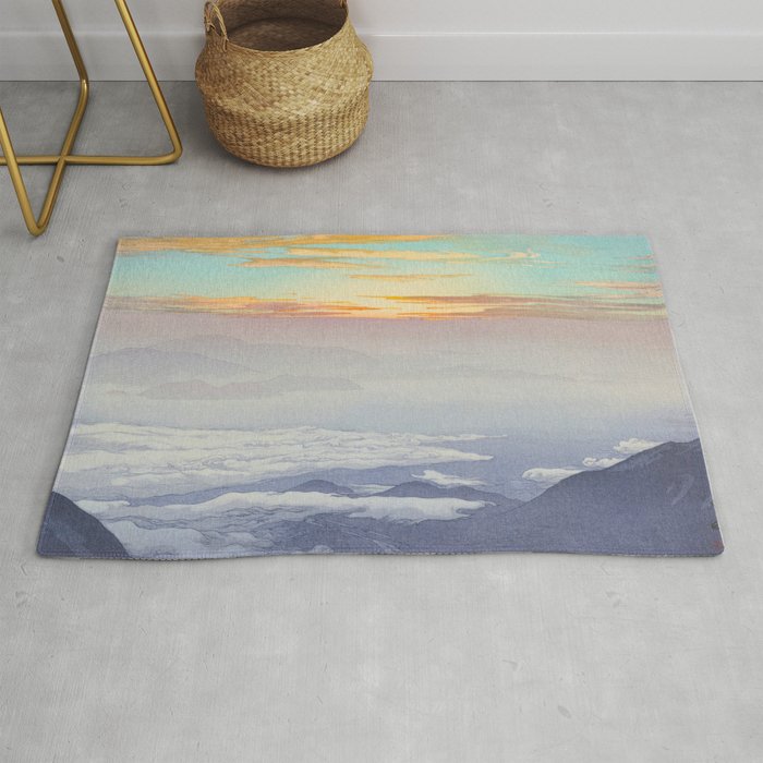 Sea of Clouds (Unkai, Ho-o-San) Hiroshi Yoshida Modern Japanese Woodblock Print Rug Gallery Image 1