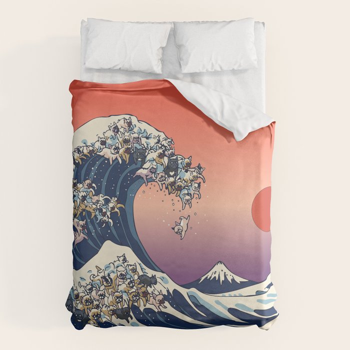 The Great Wave Of  French Bulldog Duvet Cover Gallery Image 6