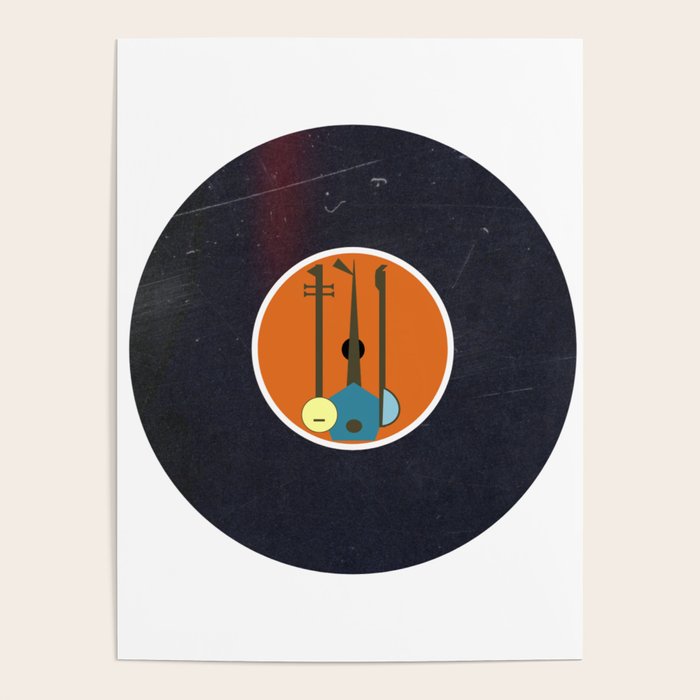 Vinyl Record Art Mid-Century Modern Musical Instruments 1.1  Poster Gallery Image 1