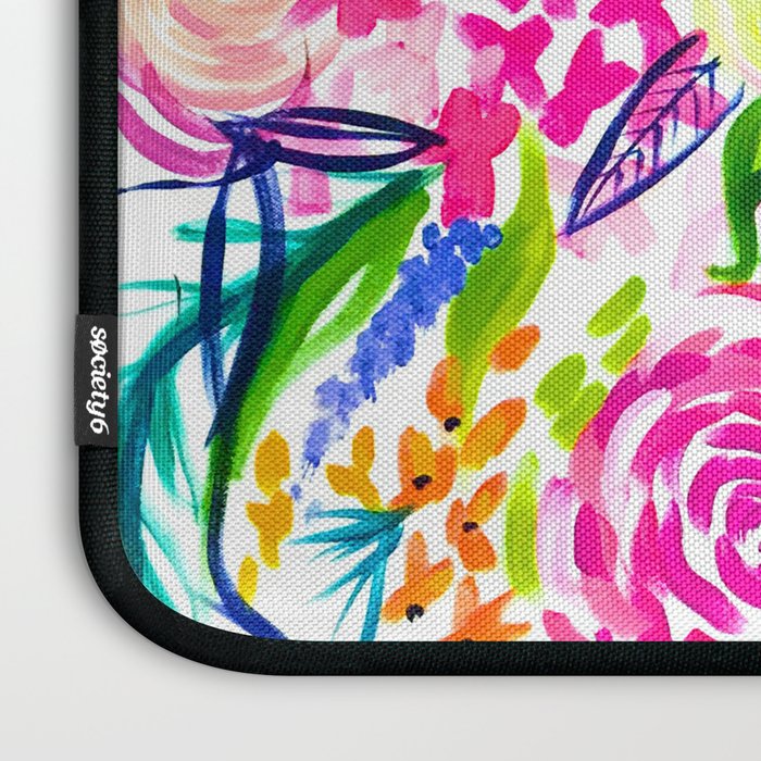 Bright Colorful Floral painting Laptop Sleeve Gallery Image 3