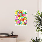 Bright Colorful Floral painting Poster Gallery Image 2
