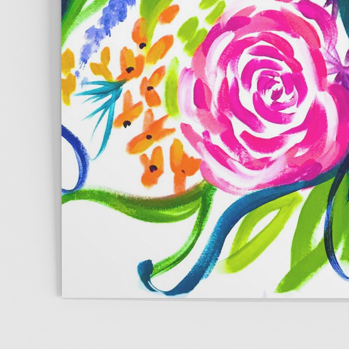 Bright Colorful Floral painting Poster Gallery Image 3