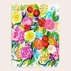 Bright Colorful Floral painting Poster Gallery Image 4