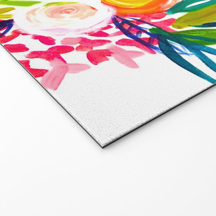 Bright Colorful Floral painting Welcome Mat Gallery Image 2