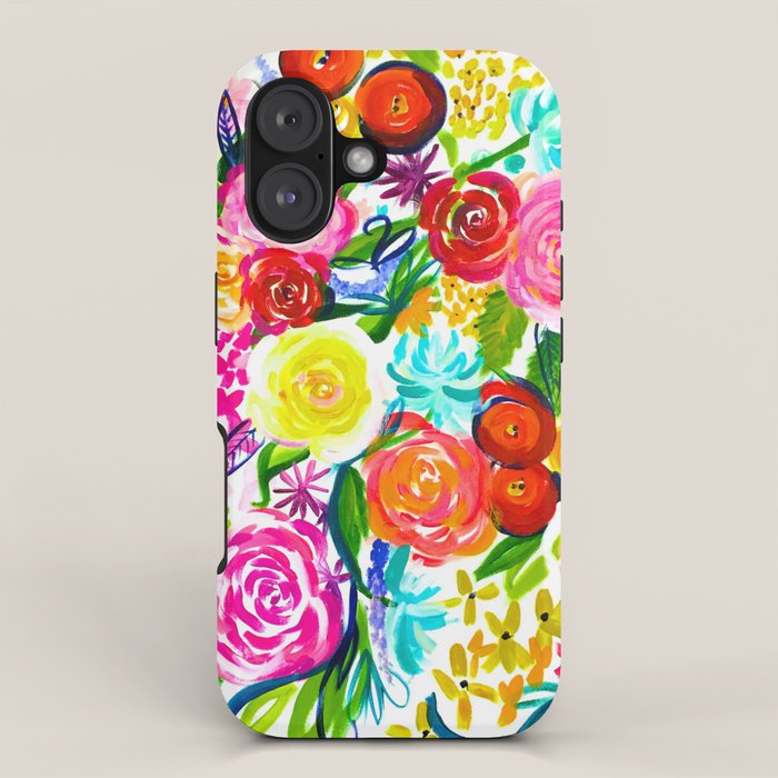 Bright Colorful Floral painting iPhone Case Gallery Image 1