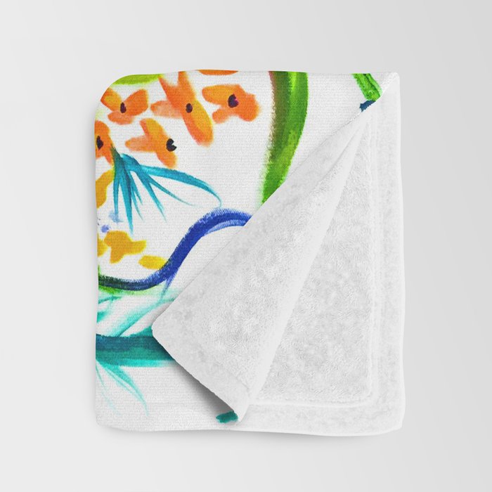 Bright Colorful Floral painting Throw Blanket Gallery Image 3