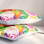 Bright Colorful Floral painting Pillow Sham Gallery Image 3