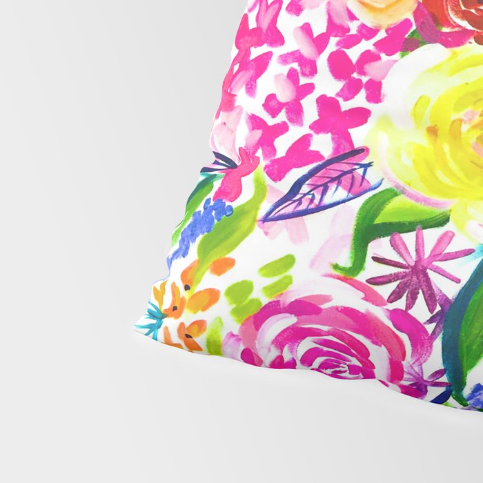 Bright Colorful Floral painting Pillow Sham Gallery Image 4