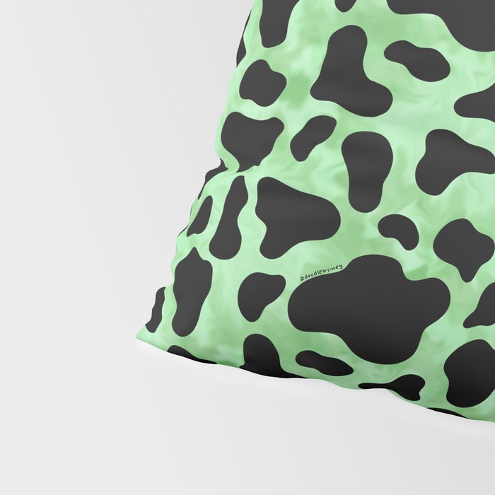Mint Cow Print Pillow Sham Gallery Image 4