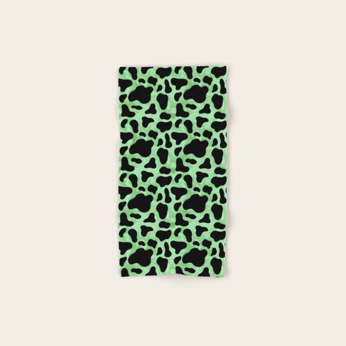 Mint Cow Print Bath Towel Gallery Image 1