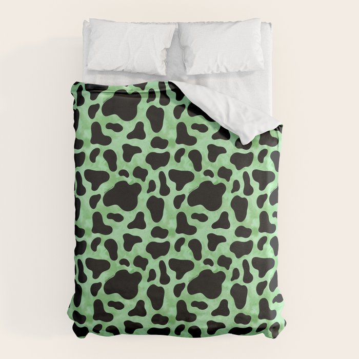 Mint Cow Print Duvet Cover Gallery Image 1