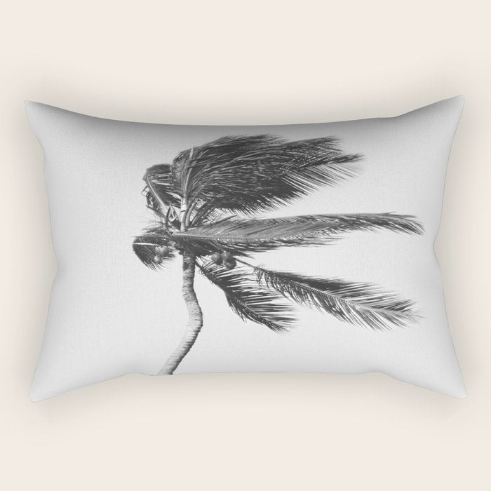 Grey Palm Tree Rectangular Pillow Gallery Image 1