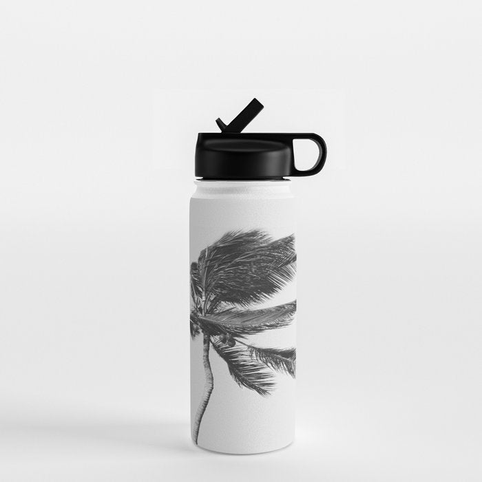 Grey Palm Tree Water Bottle Gallery Image 1