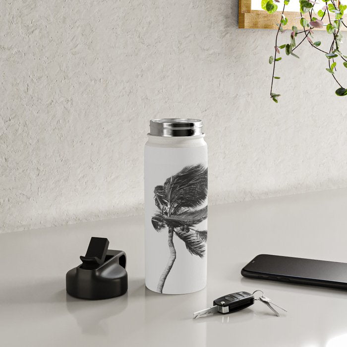 Grey Palm Tree Water Bottle Gallery Image 4