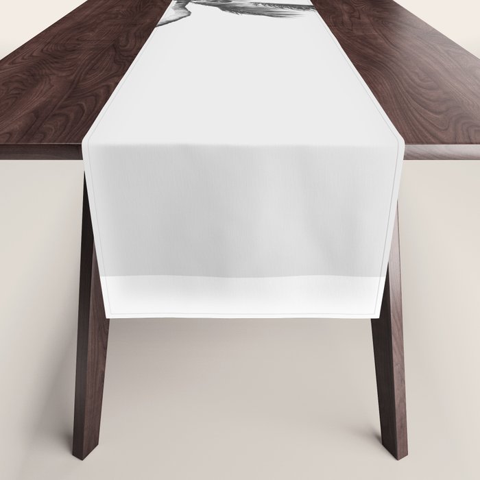 Grey Palm Tree Table Runner Gallery Image 1