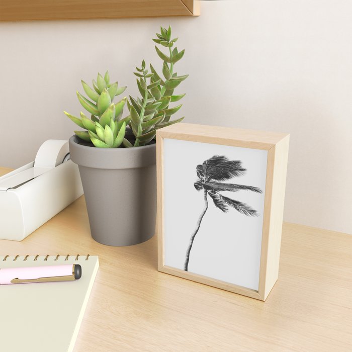 Grey Palm Tree Mini Art Print Gallery Image 2