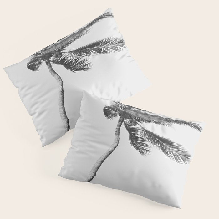 Grey Palm Tree Pillow Sham Gallery Image 3