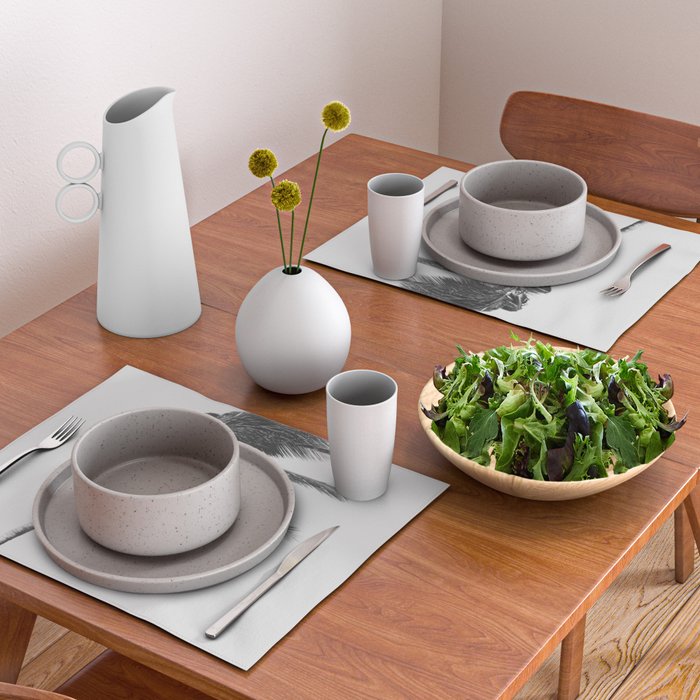 Grey Palm Tree Placemat Gallery Image 2
