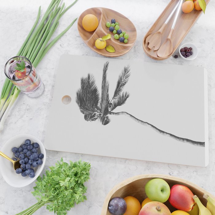 Grey Palm Tree Cutting Board Gallery Image 2