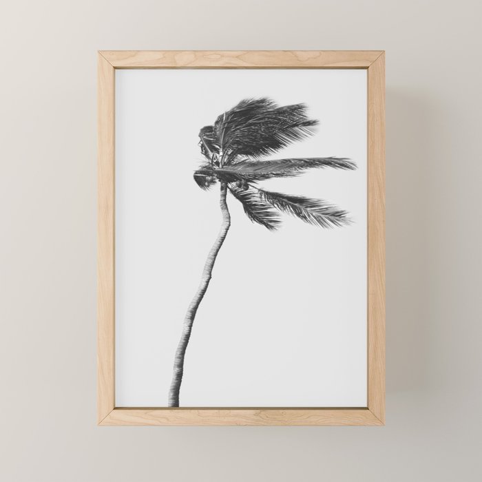 Grey Palm Tree Mini Art Print Gallery Image 1