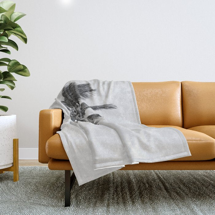 Grey Palm Tree Throw Blanket Gallery Image 1