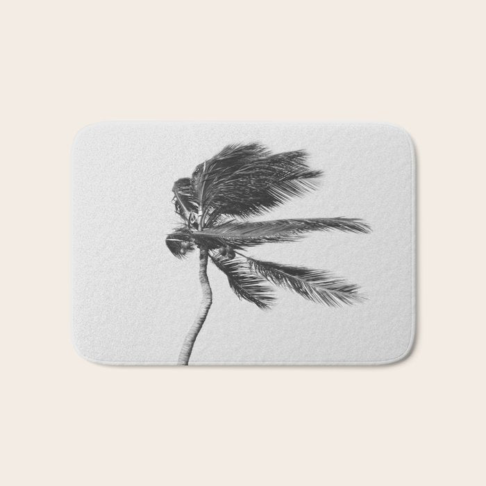 Grey Palm Tree Bath Mat Gallery Image 1