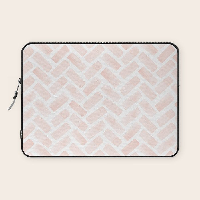 watercolor herringbone - light pink Laptop Sleeve Gallery Image 1