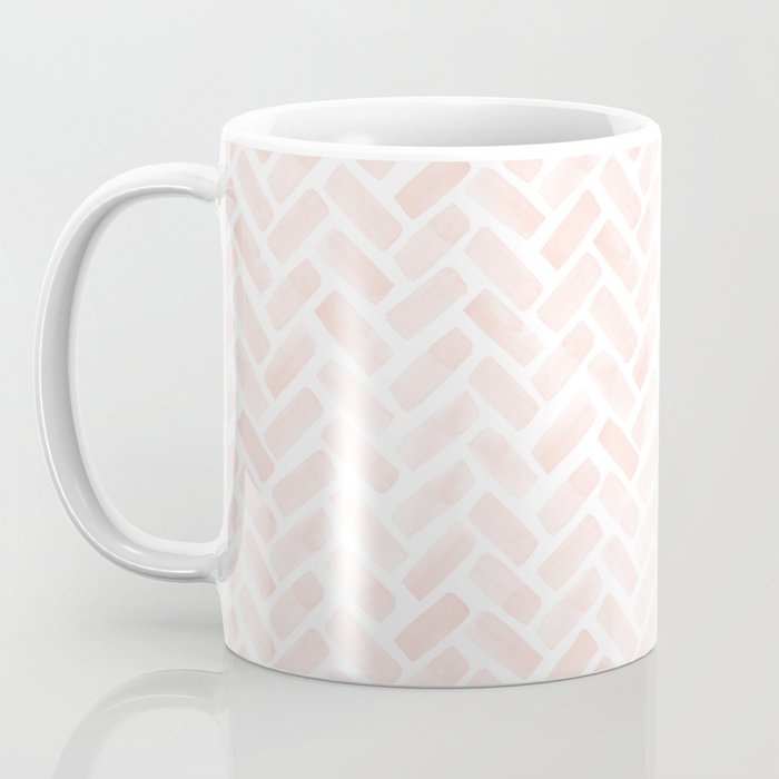 watercolor herringbone - light pink Coffee Mug Gallery Image 3