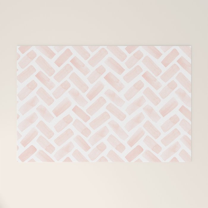 watercolor herringbone - light pink Welcome Mat Gallery Image 1
