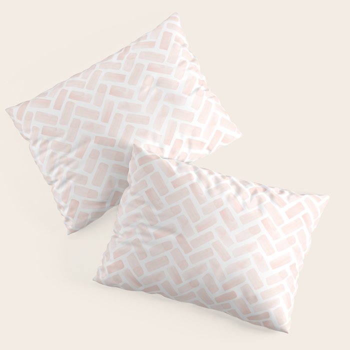 watercolor herringbone - light pink Pillow Sham Gallery Image 1