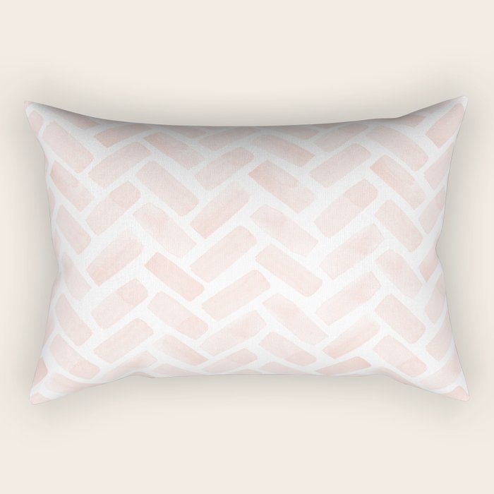 watercolor herringbone - light pink Rectangular Pillow Gallery Image 1