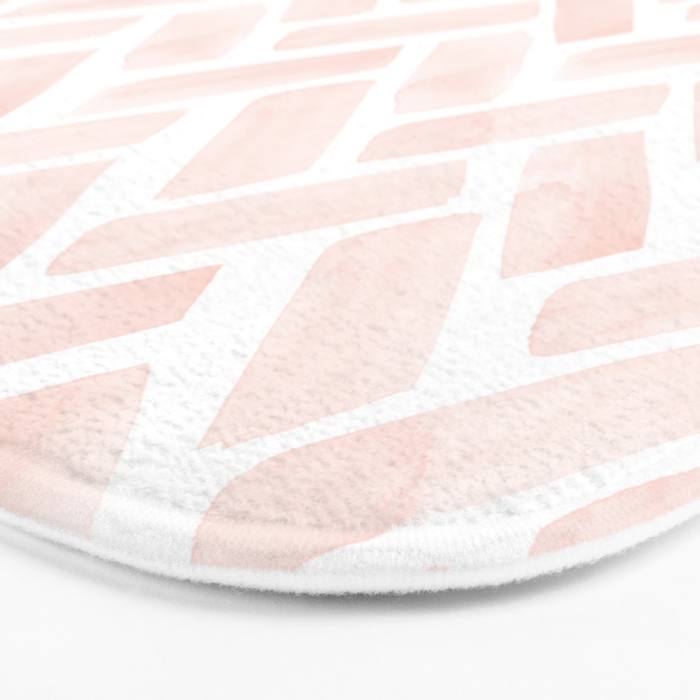 watercolor herringbone - light pink Bath Mat Gallery Image 3