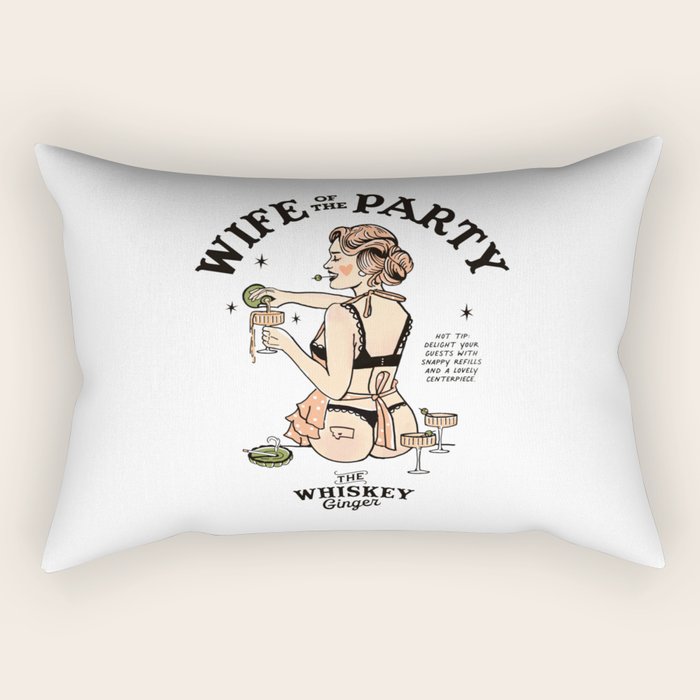 Wife Of The Party: Sexy Woman In Lingerie Making Cocktails Rectangular Pillow Gallery Image 2