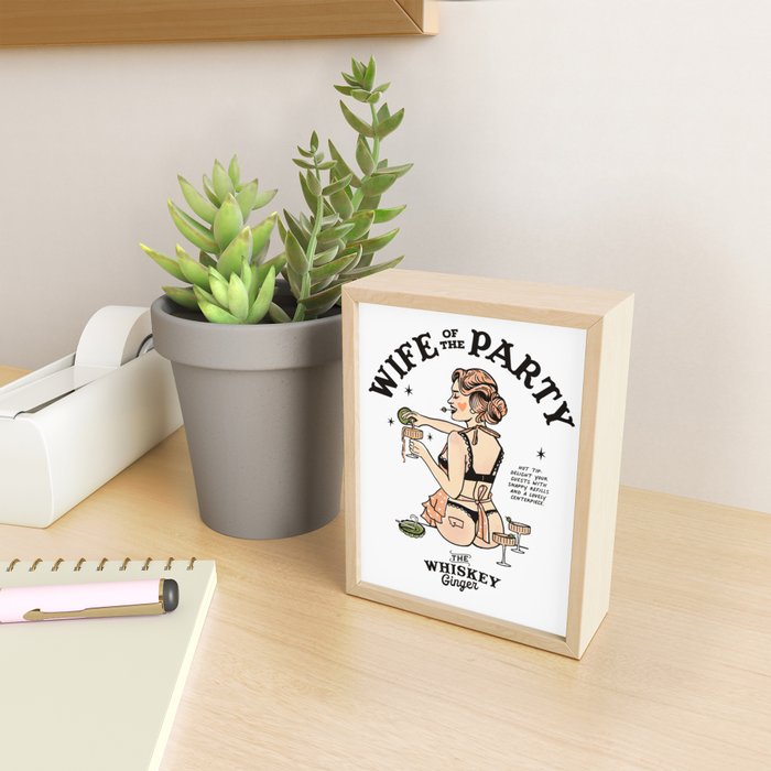 Wife Of The Party: Sexy Woman In Lingerie Making Cocktails Mini Art Print Gallery Image 2