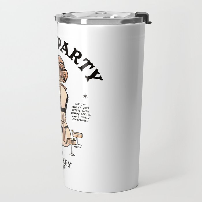Wife Of The Party: Sexy Woman In Lingerie Making Cocktails Travel Mug Gallery Image 2