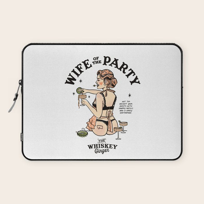 Wife Of The Party: Sexy Woman In Lingerie Making Cocktails Laptop Sleeve Gallery Image 1
