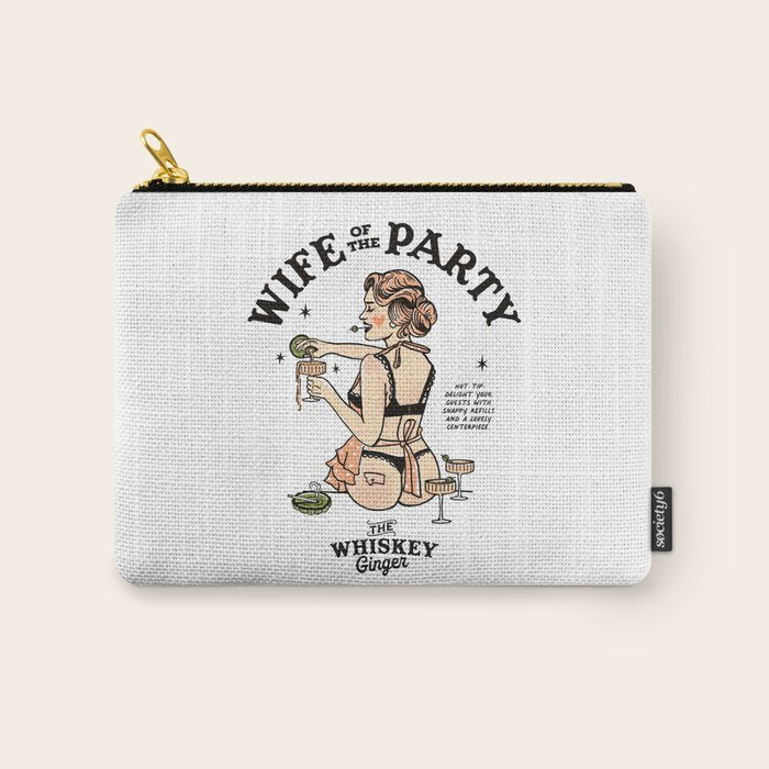 Wife Of The Party: Sexy Woman In Lingerie Making Cocktails Carry All Pouch Gallery Image 1