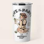 Wife Of The Party: Sexy Woman In Lingerie Making Cocktails Travel Mug Gallery Image 1