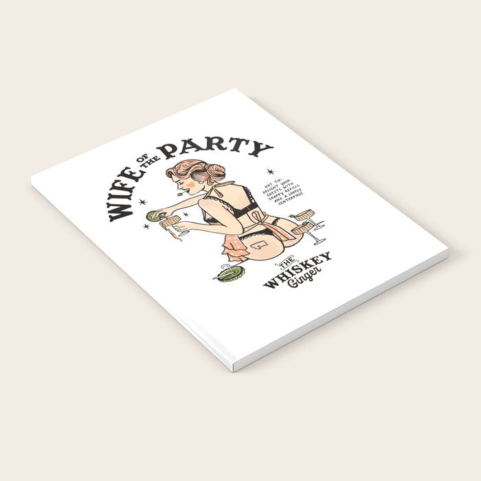 Wife Of The Party: Sexy Woman In Lingerie Making Cocktails Notebook