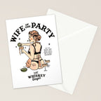 Wife Of The Party: Sexy Woman In Lingerie Making Cocktails Stationery Card Gallery Image 2