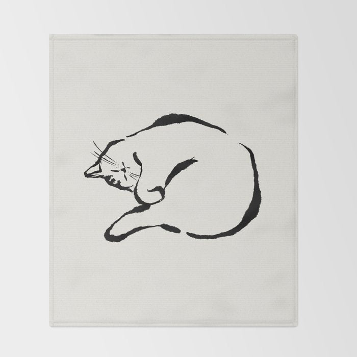 Sleeping Cat Throw Blanket Gallery Image 2