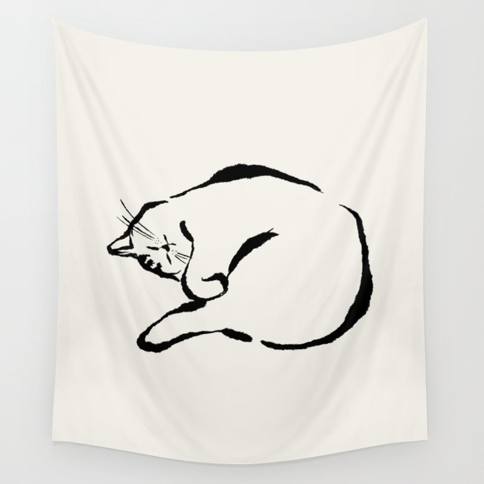 Sleeping Cat Wall Tapestry Gallery Image 1