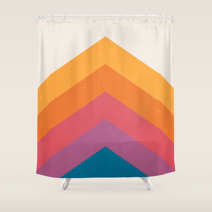 Candy Chevrons: Vintage 80s California Edition Shower Curtain Gallery Image 1