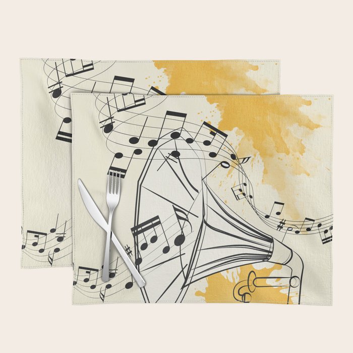 Abstract Minimal Musical Instrument 2 Placemat Gallery Image 1